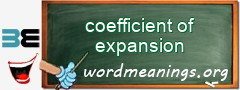 WordMeaning blackboard for coefficient of expansion